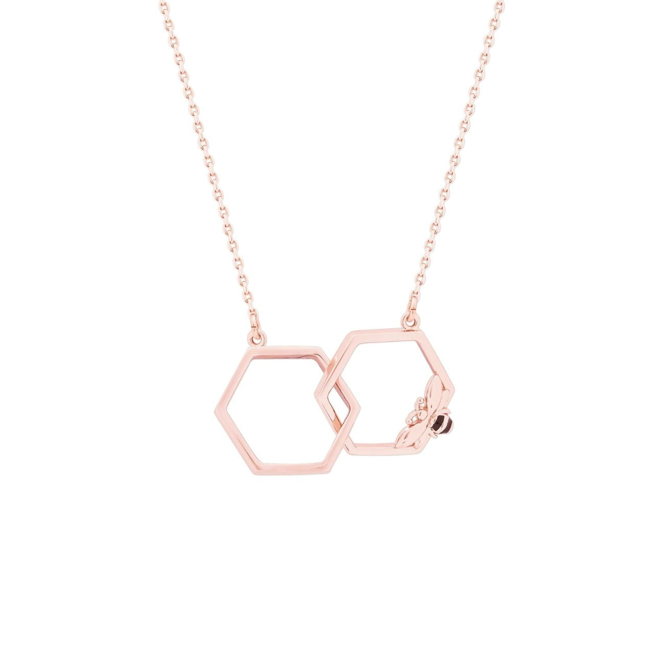 Tipperary Crystal Bee Rose Gold Hexagonal Infinity Pendant - New Winter 2022