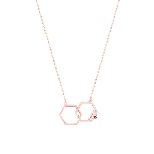 Tipperary Crystal Bee Rose Gold Hexagonal Infinity Pendant - New Winter 2022