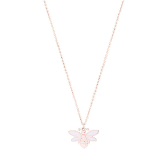 Tipperary Crystal Rose Gold White Bumble Bee Pendant - NEW 2022