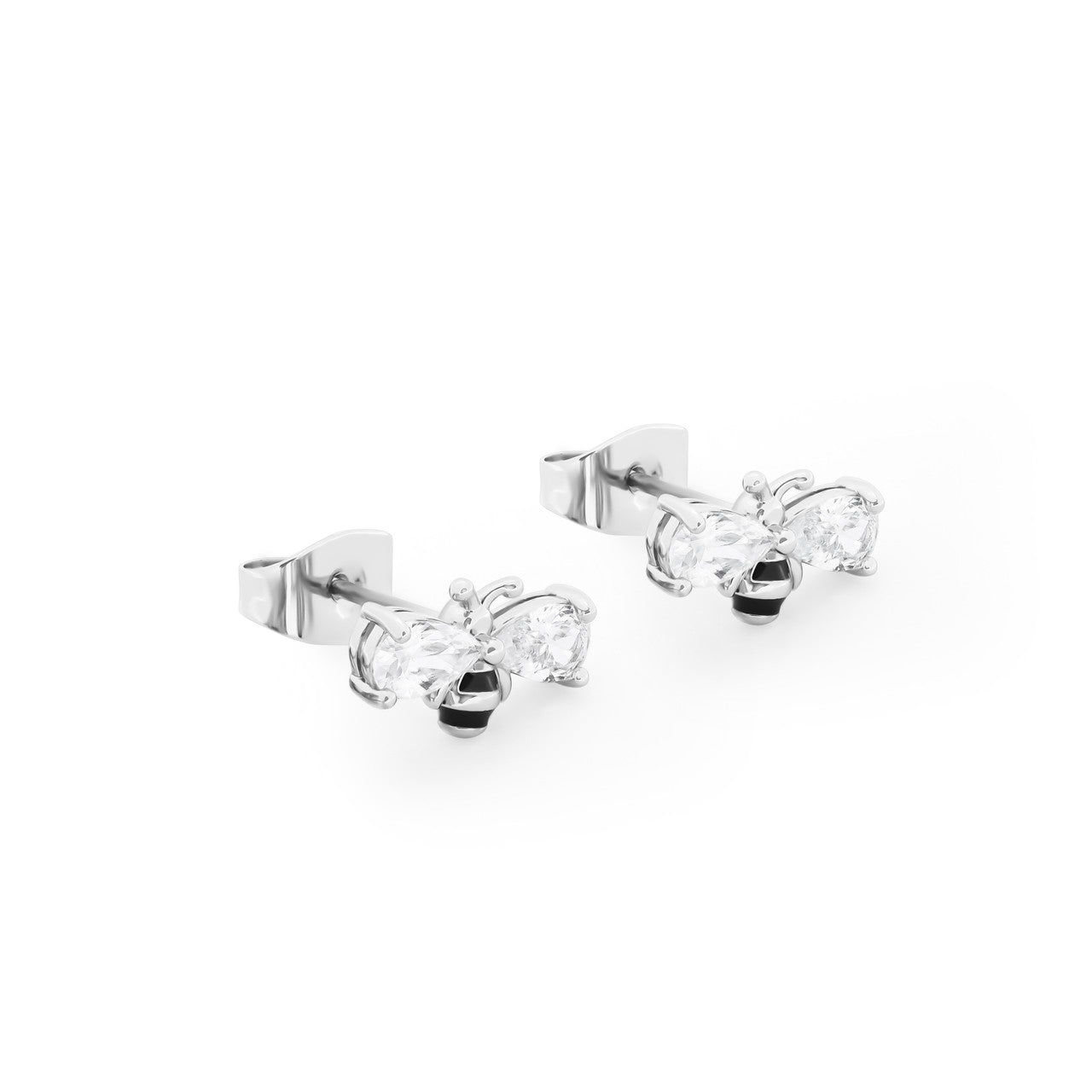 Tipperary Crystal Silver Bumble Bee CZ Wings Stud Earrings - NEW WINTER 2022