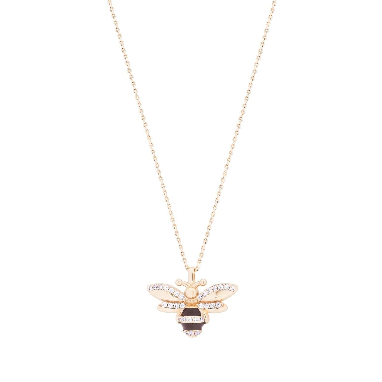 Tipperary Crystal Yellow Gold Bumble Bee Pendant - NEW WINTER 2022