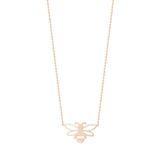 Tipperary Crystal Bee Yellow Gold Stencil Pendant- NEW WINTER 2022