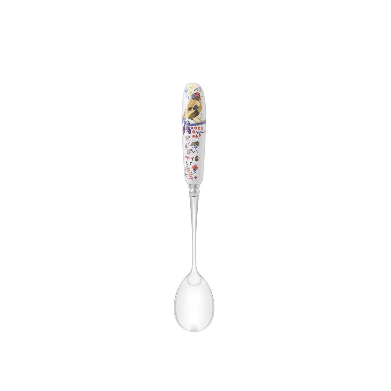 Tipperary Crystal Birdy Dessert Spoons - New 2022  New to our collection, these birdy desert spoons come beautifully illustrated and presented in a rigid Tipperary Crystal gift box. Makes a wonderful gift to be enjoyed.  The Birdy Collection is a series of 6 exclusively commissioned illustrations inspired by native Irish birds; Bullfinch, Goldfinch, Blue tit, Greenfinch, Kingfisher and Robin.