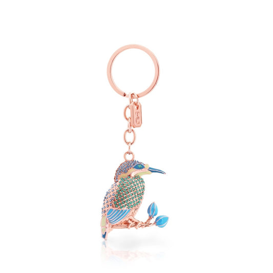 Tipperary Crystal Birdy Keyring - Kingfisher  The Birdy Collection is a series of 6 exclusively commissioned illustrations inspired by native Irish birds; Bullfinch, Goldfinch, Blue tit, Greenfinch, Kingfisher and Robin.