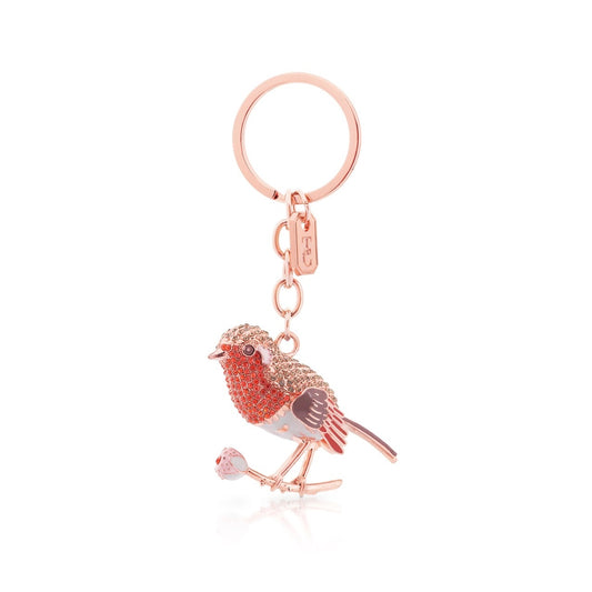 Tipperary Crystal Birdy Keyring - Robin  The Birdy Collection is a series of 6 exclusively commissioned illustrations inspired by native Irish birds; Bullfinch, Goldfinch, Blue tit, Greenfinch, Kingfisher and Robin.