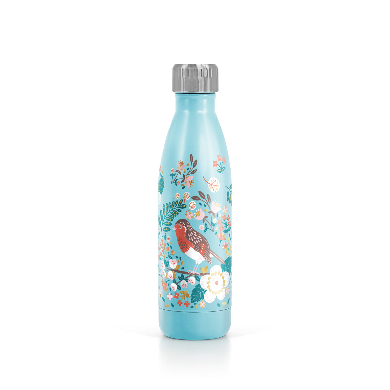 Tipperary Crystal Birdy Metal Water Bottle - Robin