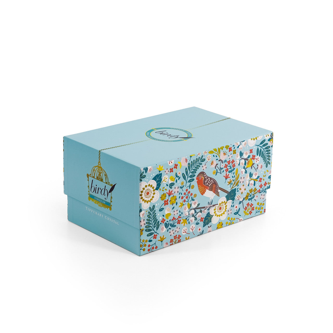 Tipperary Crystal Birdy Storage Jar - Robin - New 2022  New to our collection, this birdy storage jar come beautifully illustrated and presented in a rigid Tipperary Crystal gift box. Makes a wonderful gift to be enjoyed.  The Birdy Collection is a series of 6 exclusively commissioned illustrations inspired by native Irish birds; Bullfinch, Goldfinch, Blue tit, Greenfinch, Kingfisher and Robin.