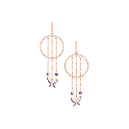 Tipperary Crystal Butterfly Circle Chain Earrings  Drawing inspiration from urban garden, the Tipperary Crystal Butterfly collection transforms an icon into something modern and unexpected. Playful and elegant, this collection draws from the inherent beauty of the butterfly. The butterfly appealed as a Jewellery theme to our designers who have dedicated a full jewellery collection to these delicate creatures.