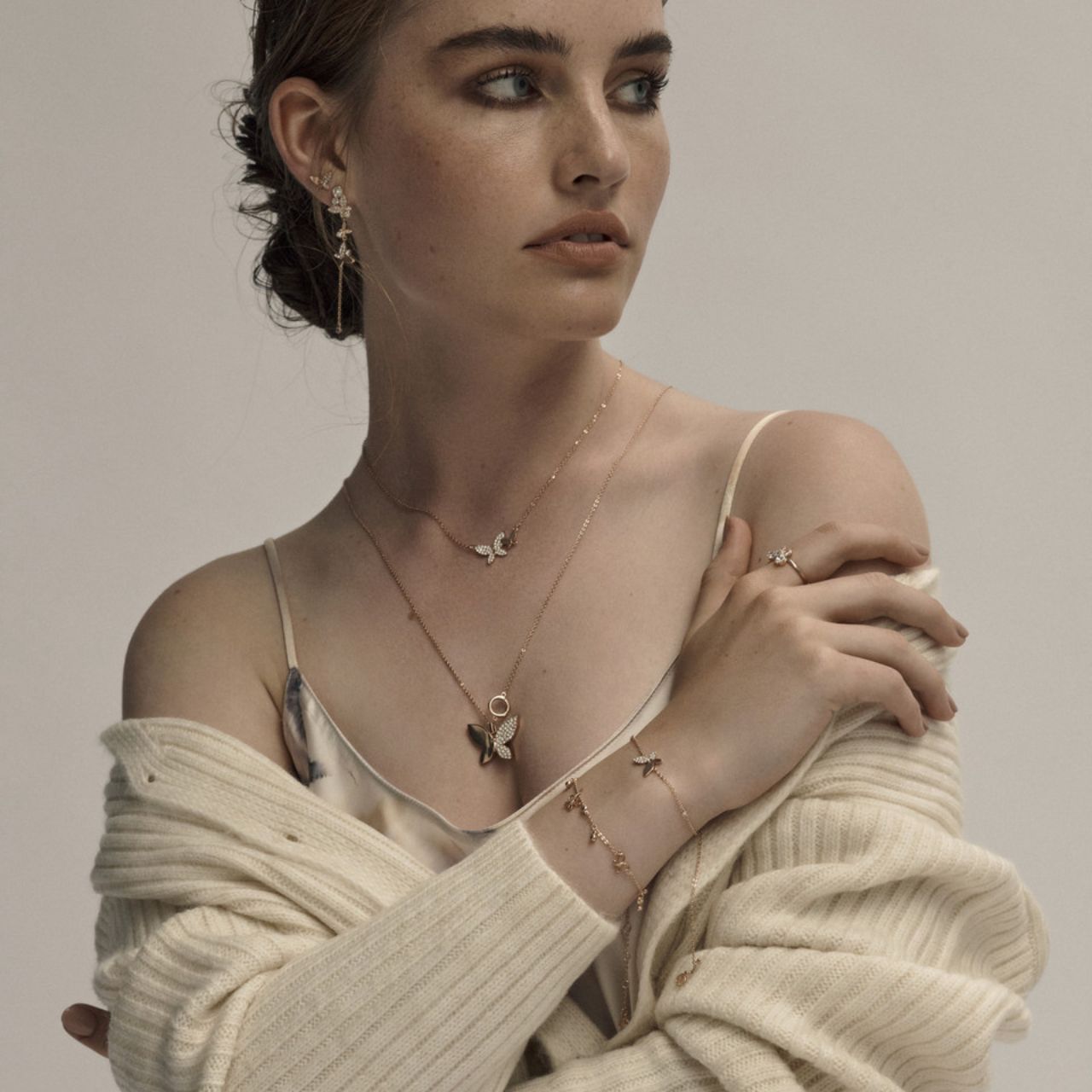 Tipperary Crystal Butterfly Pave Pendant  Drawing inspiration from urban garden, the Tipperary Crystal Butterfly collection transforms an icon into something modern and unexpected.