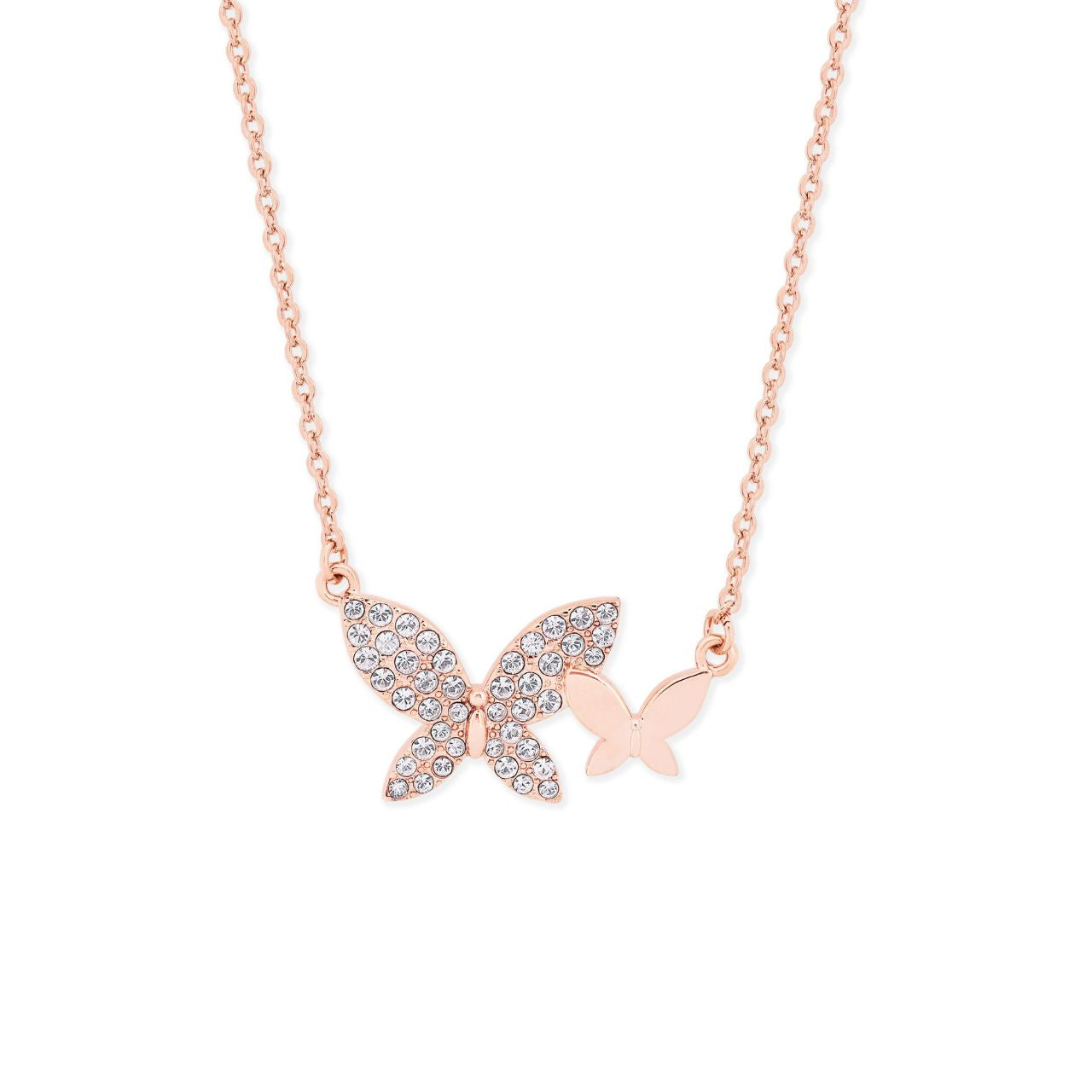 Tipperary Crystal Butterfly Pave Pendant  Drawing inspiration from urban garden, the Tipperary Crystal Butterfly collection transforms an icon into something modern and unexpected. Playful and elegant, this collection draws from the inherent beauty of the butterfly.