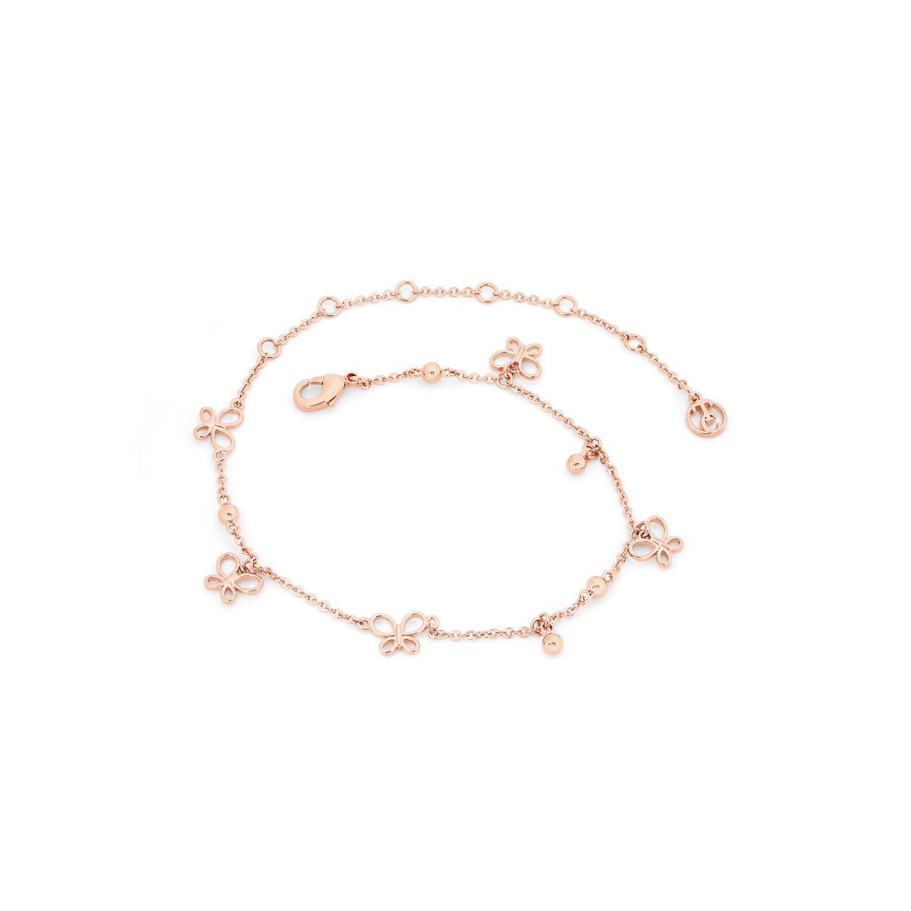 Tipperary Crystal Butterfly Rose Gold Charm Bracelet  Drawing inspiration from urban garden, the Tipperary Crystal Butterfly collection transforms an icon into something modern and unexpected. Playful and elegant, this collection draws from the inherent beauty of the butterfly.