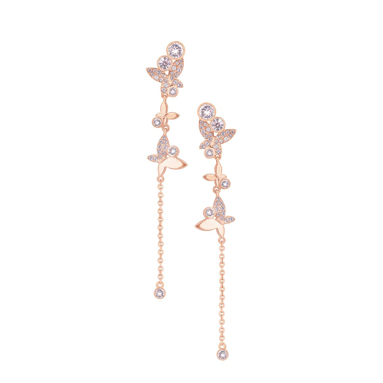 Tipperary Crystal Butterfly Rose Gold Drop Earrings  Drawing inspiration from urban garden, the Tipperary Crystal Butterfly collection transforms an icon into something modern and unexpected. Playful and elegant, this collection draws from the inherent beauty of the butterfly.