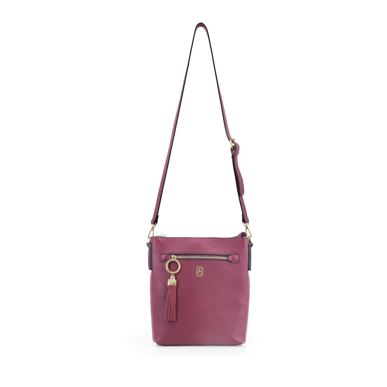 Tipperary Crystal Chelsea Cross Body Pouch - Burgundy New 2022  The Chelsea Cross Body Pouch Burgundy - Rose gold hardware The versatile and trendy Chelsea can be worn as a cross body and also over the shoulder. The Chelsea has an adjustable strap and easily accessible outside pocket and secure front zip pocket.