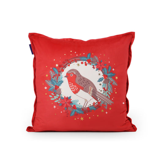 Tipperary Crystal Christmas Cushion - Robin - NEW 2022  Gather your loved ones for a holiday celebration to remember. We just Love Christmas! The festive season, the giving of gifts, creating memories and being together with family and loved ones. Have lots of fun with our lovingly designed and created Christmas decorations, each one has a magic sparkle of elf dust!