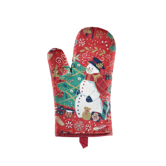 Christmas Gauntlet Oven Glove - Snowman  Gather your loved ones for a holiday celebration to remember. Our Christmas Tableware is made to bring festive happiness to lunch, dinner and every meal in between. 