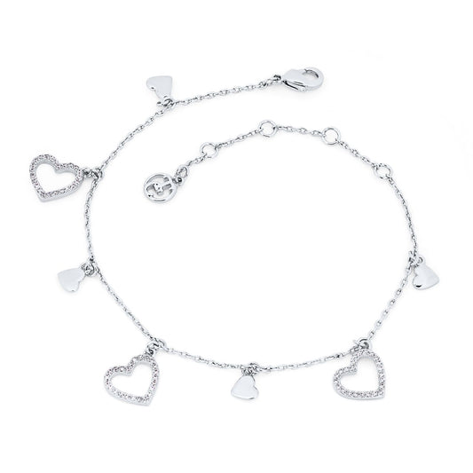 Tipperary Crystal Heart Icon Silver Bracelet  A collection that is truly the ultimate expression of love, a wearable statement of the strength and fragility of the heart, a small shimmering reminder of love to cherish... forever!