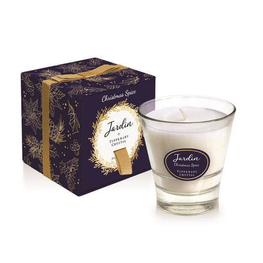 Tipperary Crystal Jardin Christmas Candle - Christmas Spice - NEW 2021  Transport yourself to a special place with the perfect fragrance for your home. Our scented candles will transform any room and will certainly set the right mood.