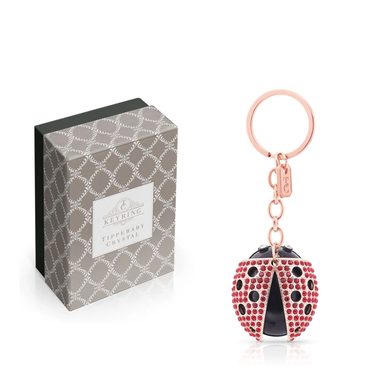 Tipperary Crystal Ladybird Keyring  Transform your keys to a fashion statement with this cute red ladybird on the end of a keyring.