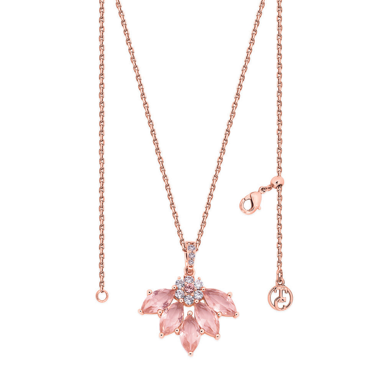 Tipperary Crystal Maureen O'Hara Fan Rose Gold Pendant