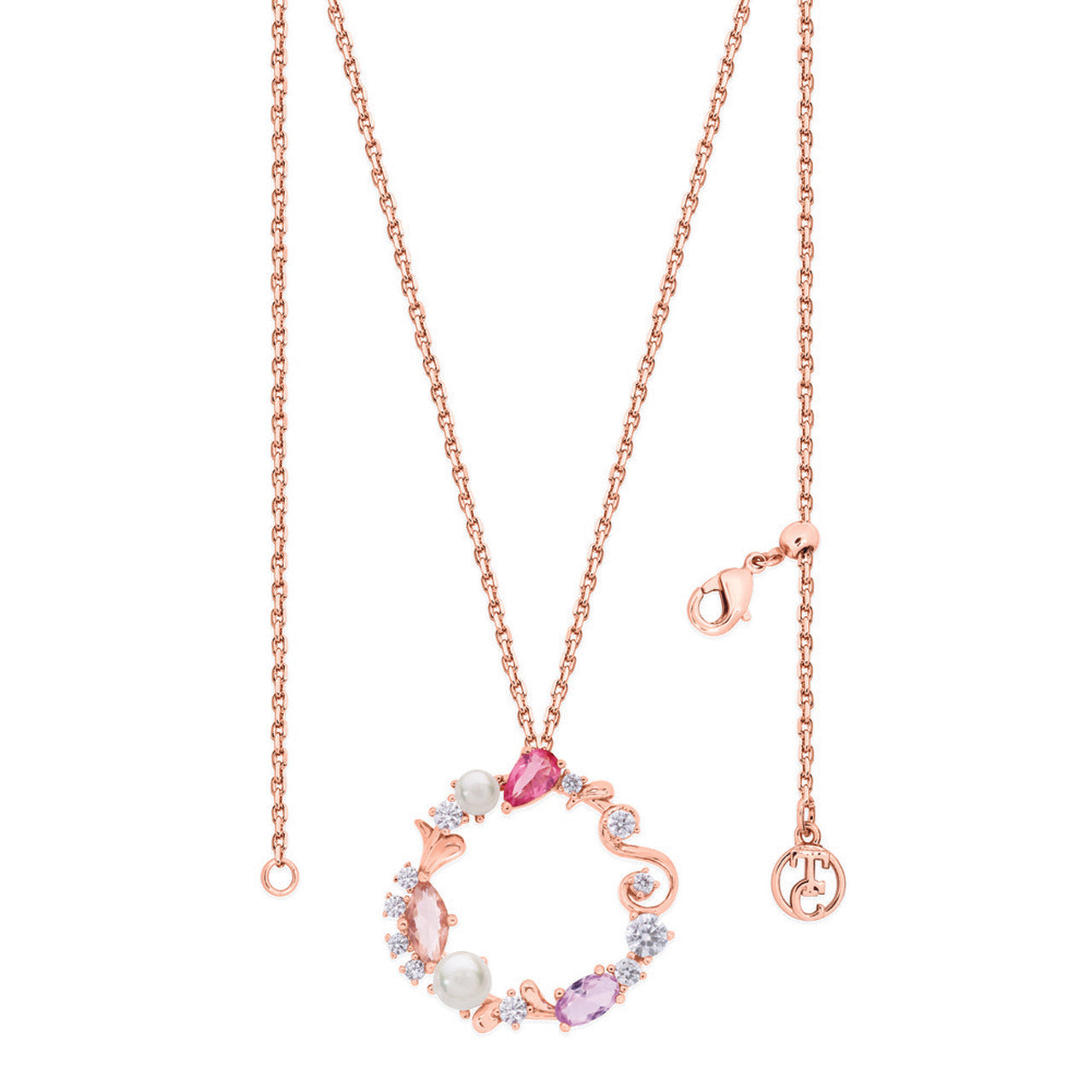 Tipperary Crystal Maureen O'Hara Vintage Wreath Rose Gold Pendant