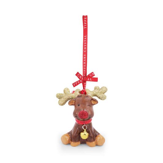 Tipperary Crystal Porcelain Reindeer Christmas Decoration  We just Love Christmas! The festive season, the giving of gifts, creating memories and being together with family and loved ones. Have lots of fun with our lovingly designed and created Christmas decorations, each one has a magic sparkle of elf dust!