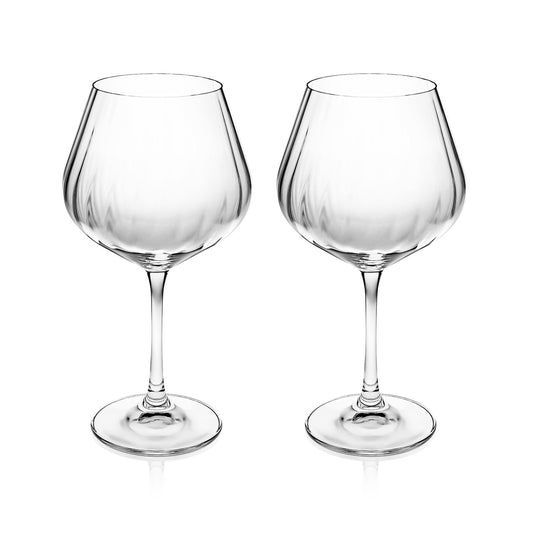 Ripple Gin & Tonic Set of 2 Glasses  Tipperary Crystal has created a sparkling collection of crystal stemware and decanters for your drinking pleasure. These beautifully designed collections contain titanium and give additional strength to the glasses, making them less susceptible to scratching and chipping.