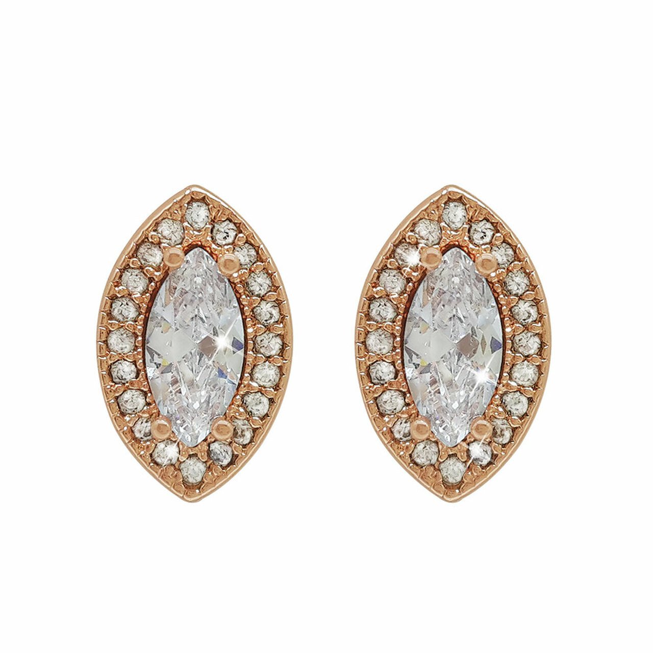 Tipperary Crystal Rose Gold Marquise Cut Earrings