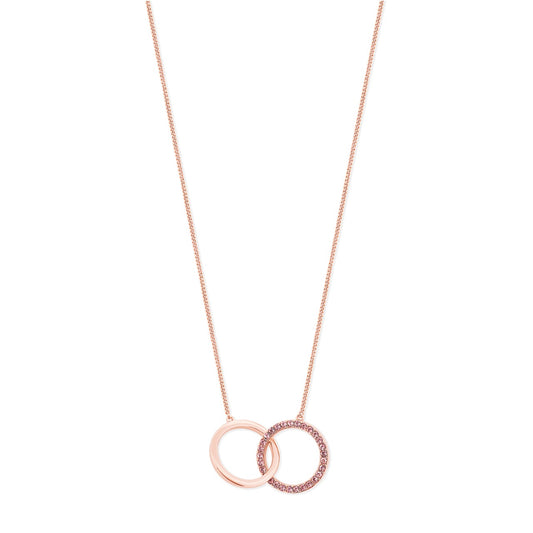 Tipperary Crystal Rose Gold Infinity Rings Pedant Pink Circle