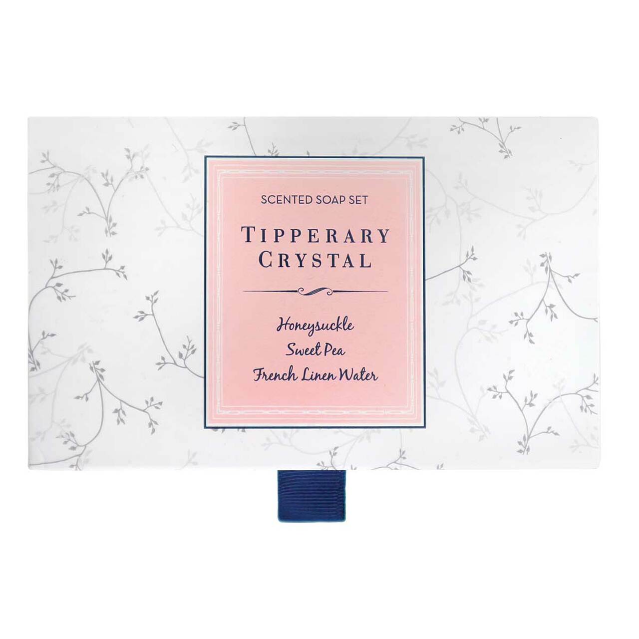 Tipperary Crystal Set Three Scented Soaps Honeysuckle, sweet pea & french linen