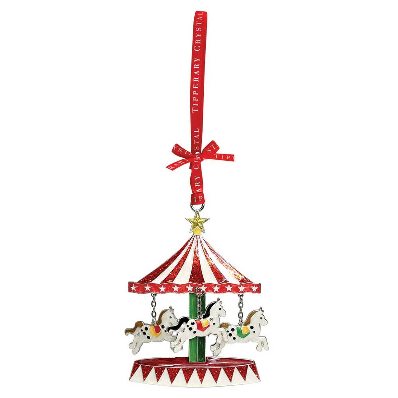 Tipperary Crystal Sparkle Carousel Christmas Decoration  We just Love Christmas! The festive season, the giving of gifts, creating memories and being together with family and loved ones. Have lots of fun with our lovingly designed and created Christmas decorations, each one has a magic sparkle of elf dust!