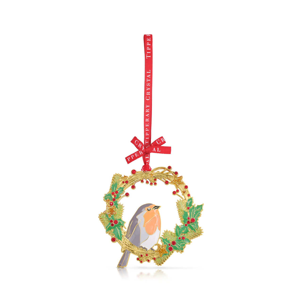 Tipperary Crystal Sparkle Robin & Wreath Decoration  We just Love Christmas! The festive season, the giving of gifts, creating memories and being together with family and loved ones. Have lots of fun with our lovingly designed and created Christmas decorations, each one has a magic sparkle of elf dust!