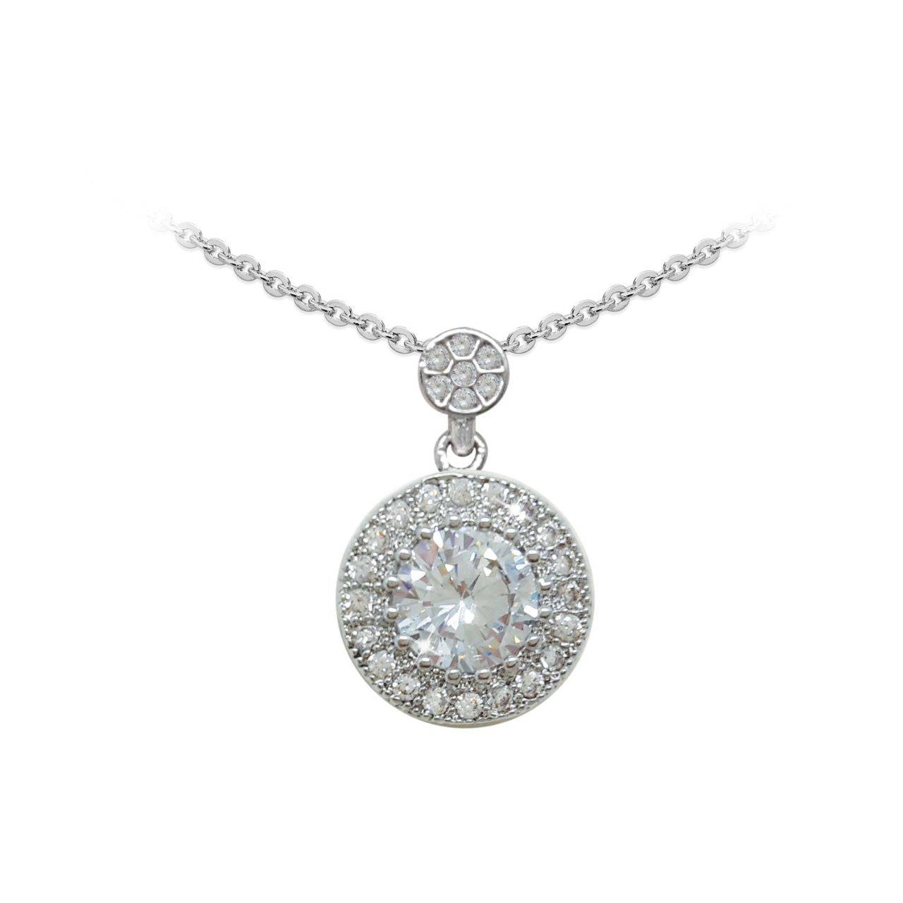Tipperary Crystal Sterling Silver Simple CZ Pendant - NEW WINTER 2022