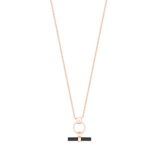 Tipperary Crystal T-Bar Black Bar & Circle Pendant Rose Gold - New 2022  Black Bar & Circle Pendant Rose Gold - New 2022