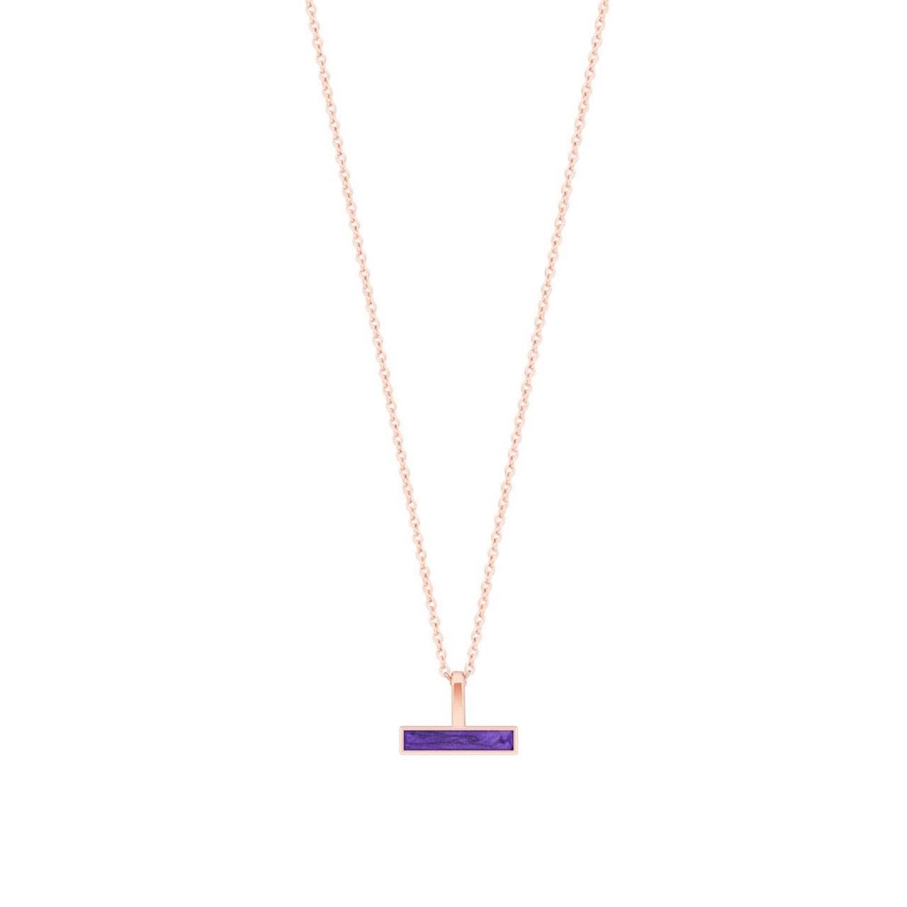 Tipperary Crystal T-Bar Purple Bar Pendant Rose Gold - New 2022  Purple Bar Pendant Rose Gold - New 2022