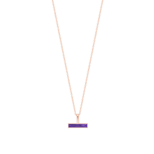 Tipperary Crystal T-Bar Purple Bar Pendant Rose Gold - New 2022  Purple Bar Pendant Rose Gold - New 2022