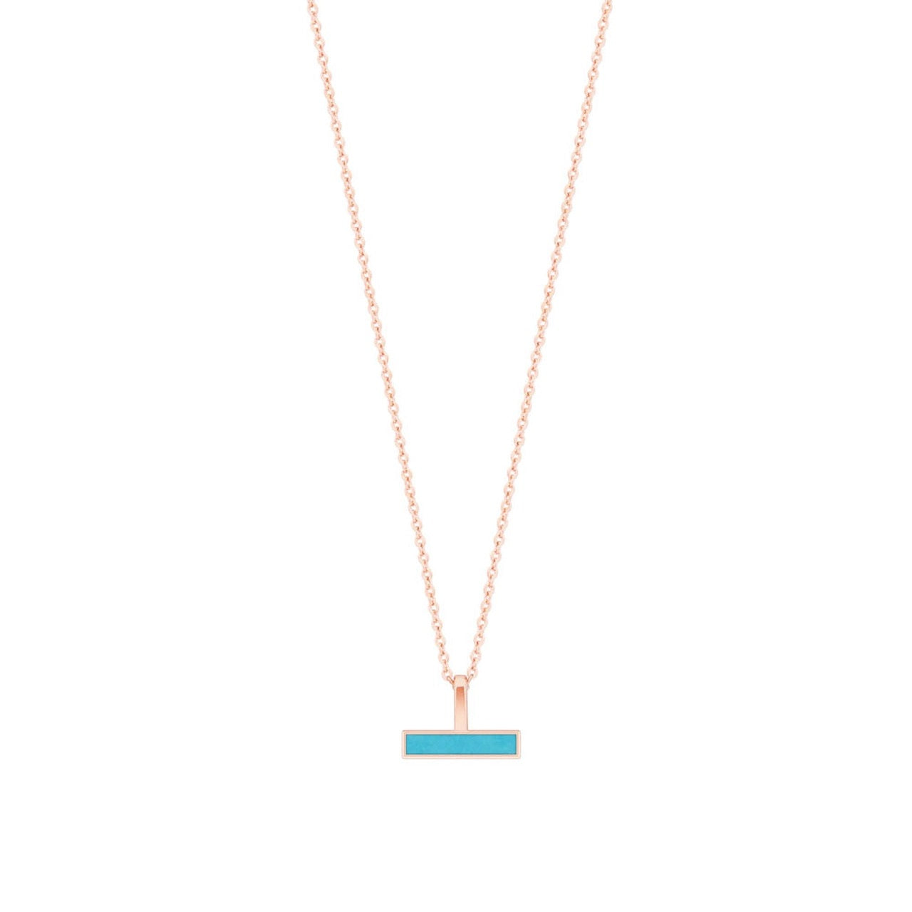 Tipperary Crystal T-Bar Turquoise Bar Pendant Rose Gold - New 2022  Turquoise Bar Pendant Rose Gold - New 2022