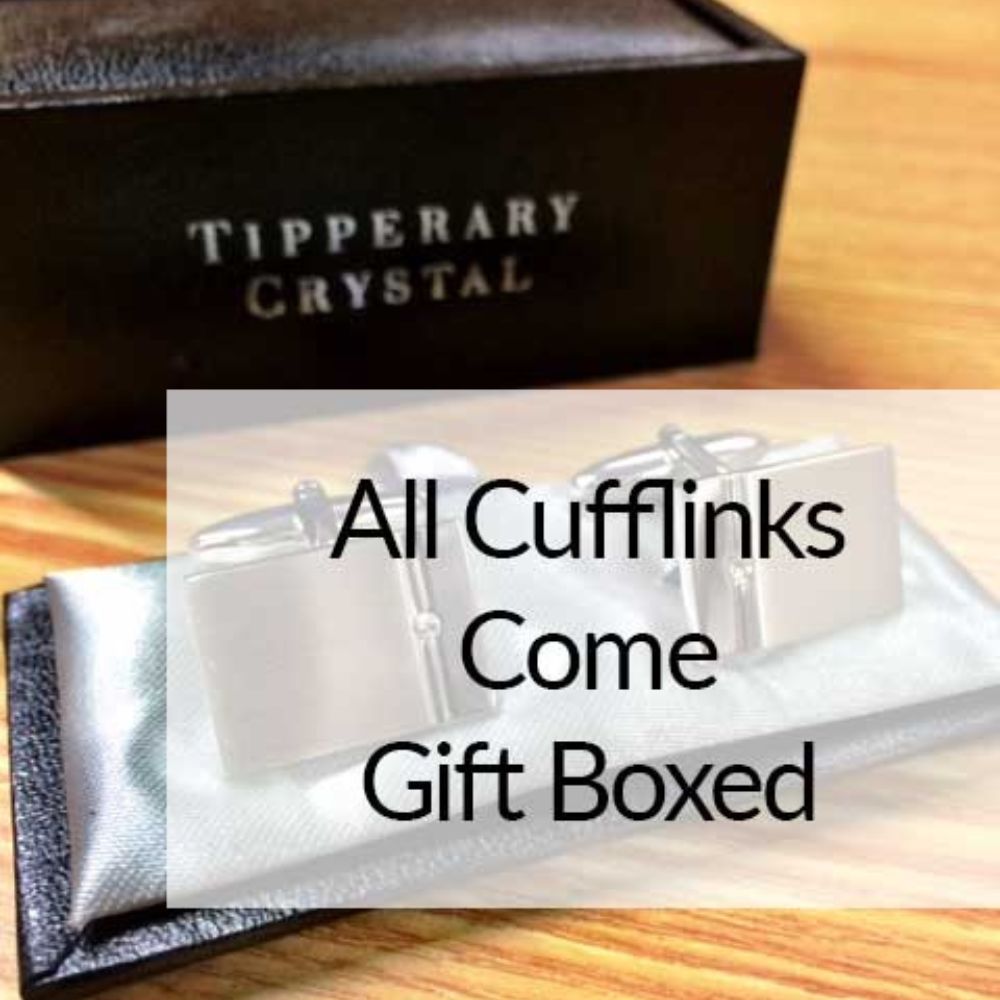 Tipperary Crystal Valley Cufflinks  This pair of cufflinks comes in a gift box and makes a great gift for fathers, brothers, colleagues and friends for all occasions. Also a great gift for grooms and groomsmen.