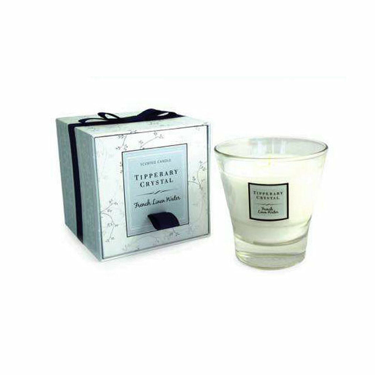 Tipperary Crystal French Linen Water Filled Tumbler Glass  Reminiscent of evenings on the veranda in Provence, this soft ﬂoral aroma includes relaxing lavender, sweet orange, petite grain and some light citrus notes diffusing a clean and soothing fragrance.