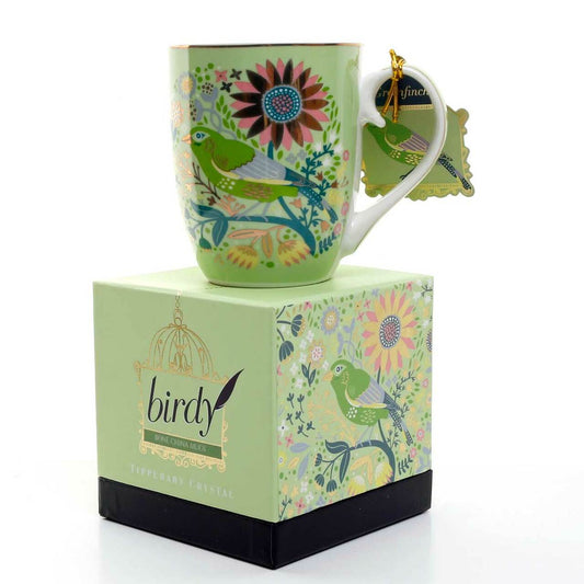 Tipperary Crystal Greenfinch Single Birdy Mug  New to our collection, these individual mugs come beautifully illustrated and presented in a rigid Tipperary Crystal gift box. Makes a wonderful gift to be enjoyed over a peaceful cup of their favourite beverage.