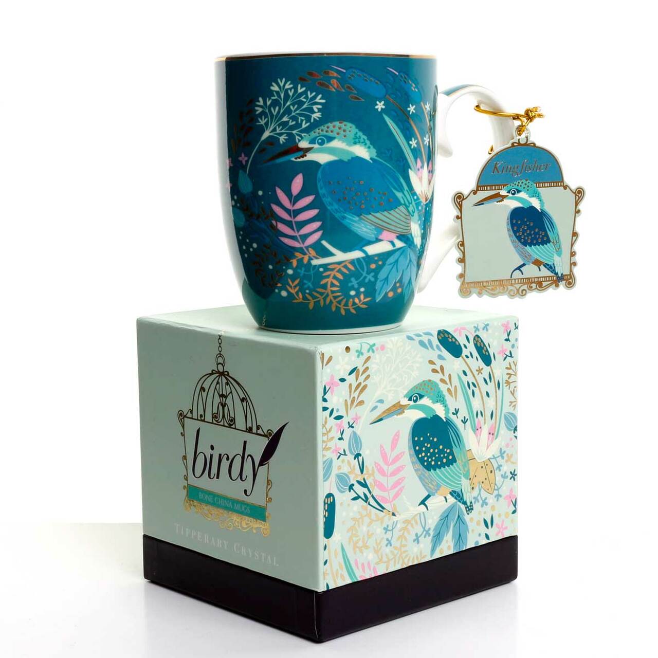 Tipperary Crystal Kingfisher Single Birdy Mug  New to our collection, these individual mugs come beautifully illustrated and presented in a rigid Tipperary Crystal gift box. Makes a wonderful gift to be enjoyed over a peaceful cup of their favourite beverage.