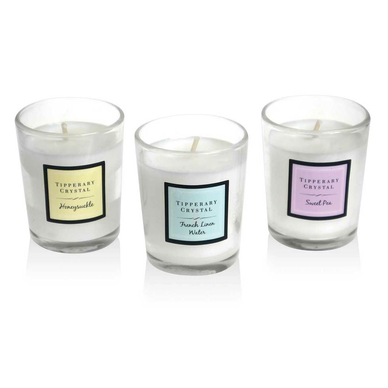 Assorted Mini Candles - Sweet Pea, Honeysuckle, French Linen
