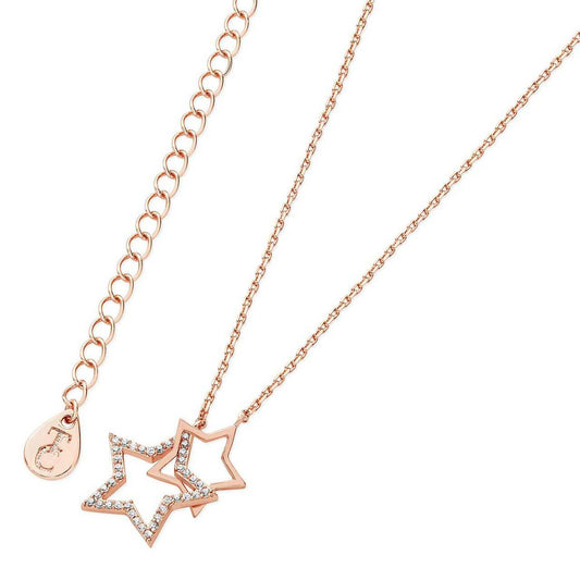 Tipperary Crystal Star Interlocking Pendant Rose Gold