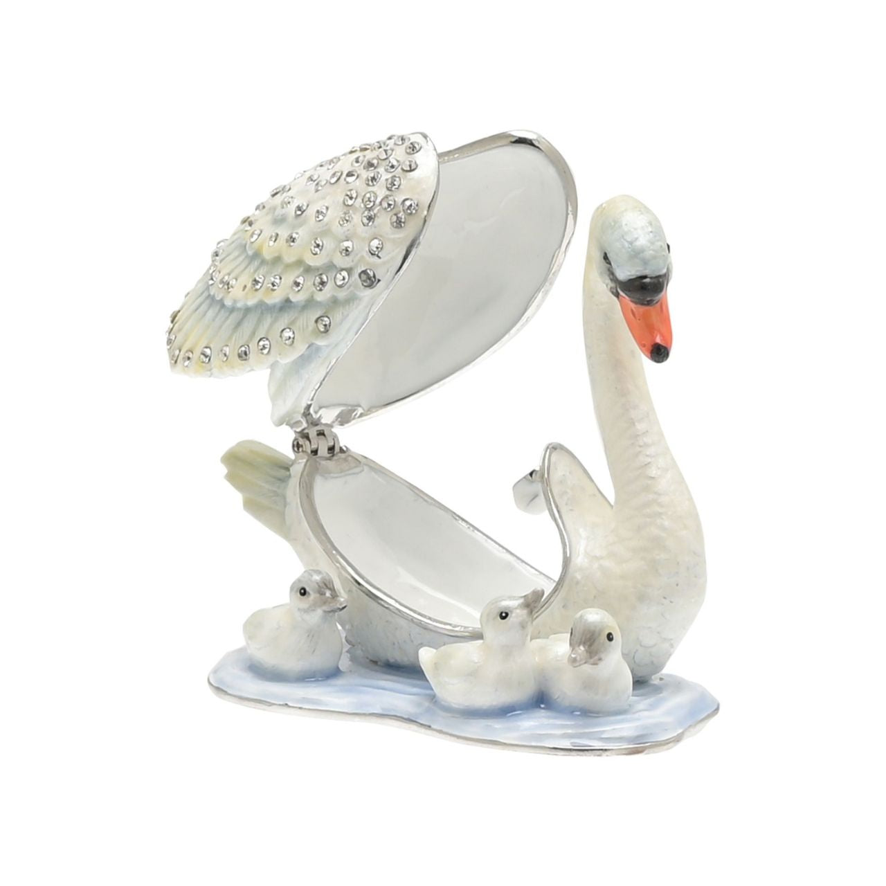 Treasured Trinkets - Mother & Baby Swans  A mother & baby swans trinket box from Treasured Trinkets by STRATTON®.  This eye-catching trinket box makes a true statement piece for any bedroom.