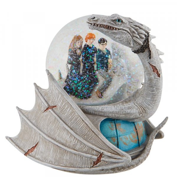 Wizarding World Harry Potter Ukrainian Iron Belly Waterball  Relive the iconic moment Harry, Ron and Hermione bursth through the roof of Gringotts Bank, riding on the Ukranian Iron Belly dragon in this stunning waterball.