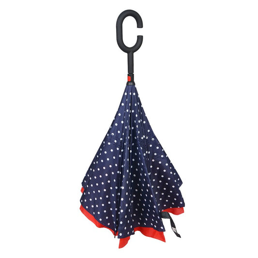 Juleeze Umbrella Blue Polka Dot with Hanging Hook  Umbrella Adults Ø 60 cm  Blue Polyester Polka Dot with Hanging Hook