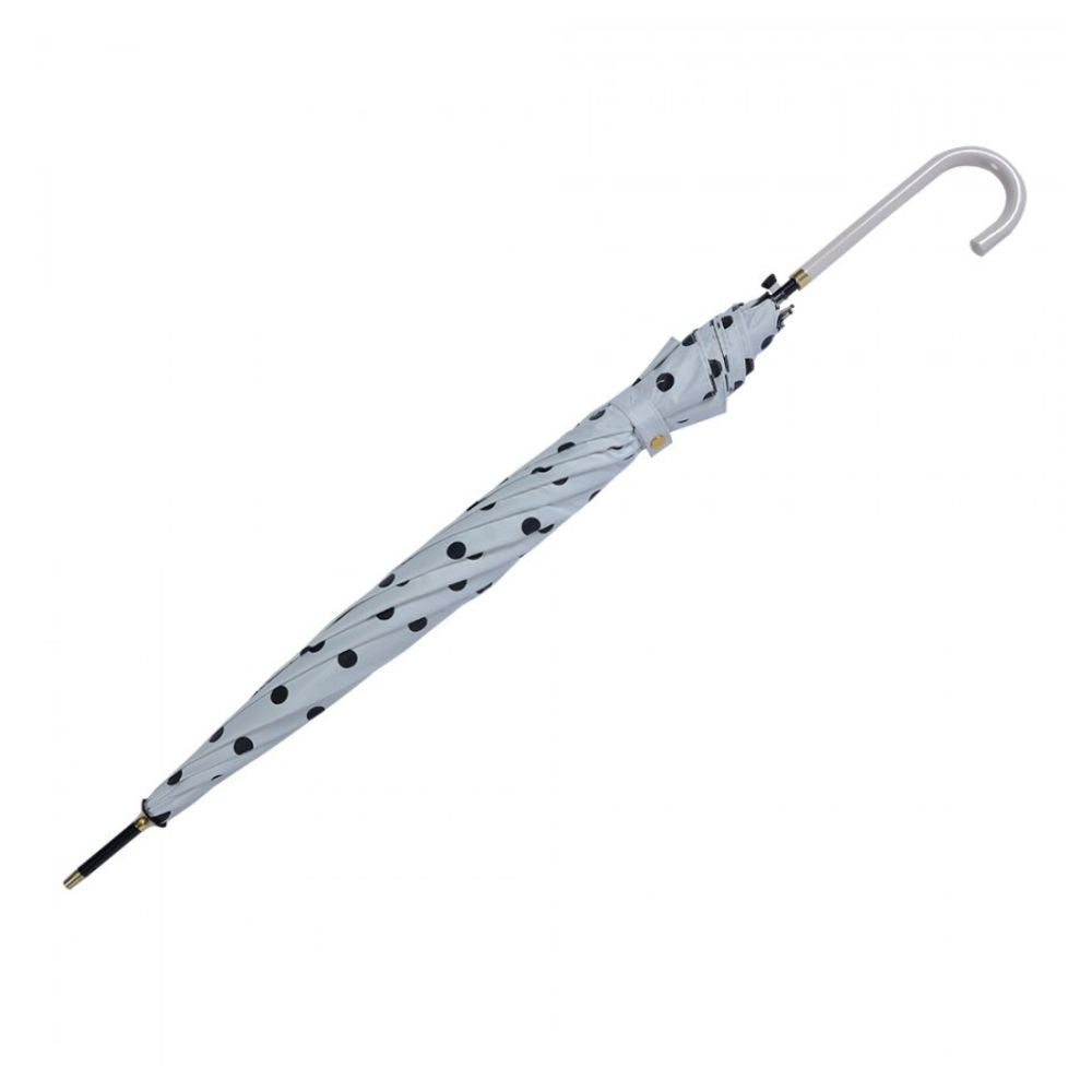 Umbrella White With Black Polka Dots