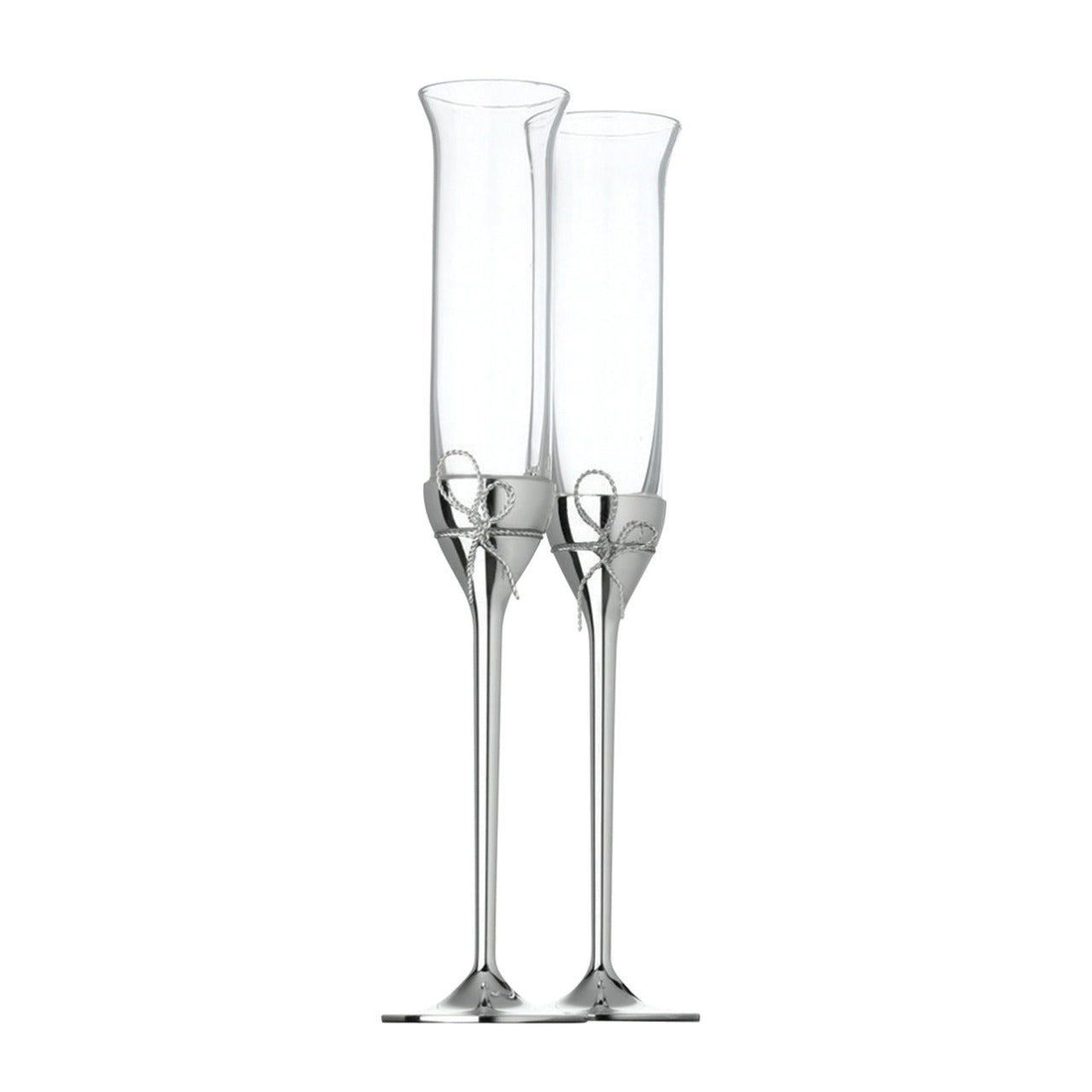 Wedgwood Vera Wang Love Knots Toasting Flutes Pair  Raise a toast with these elegant Love Knots Toasting Flutes; perfect for champagne, spumante or sparkling wine.
