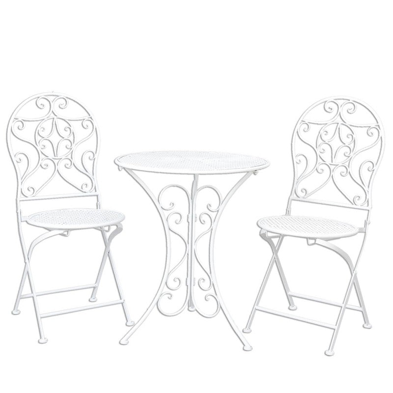 Clayre & Eef Vintage Bistro Table Chairs Set (3 pcs)  Bistro Set Table Chairs
