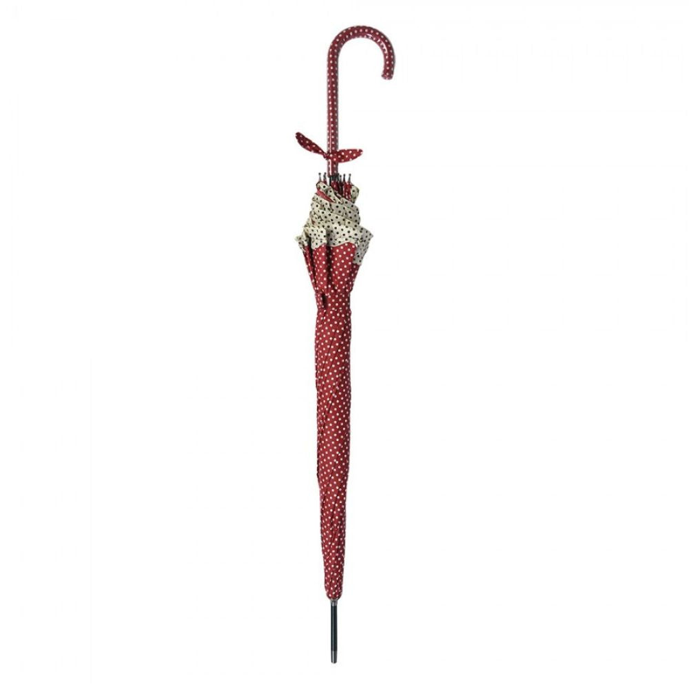 Juleeze Vintage Umbrella Adults Red Polka Dot Handle