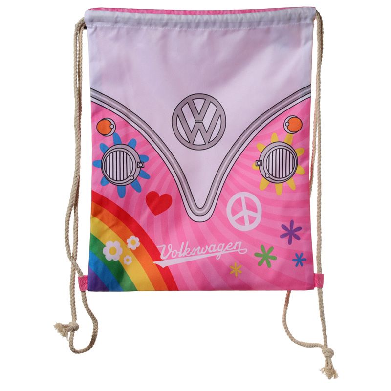 Volkswagen VW T1 Camper Bus Summer Love Drawstring Bag  Dims: Height 42 cm Width 32.5 cm Depth 0.5 cm